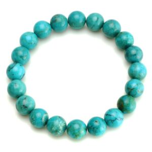 Round Turquoise Bead Stretch Bracelet